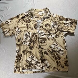 Men's Beige Graphic Shirt
